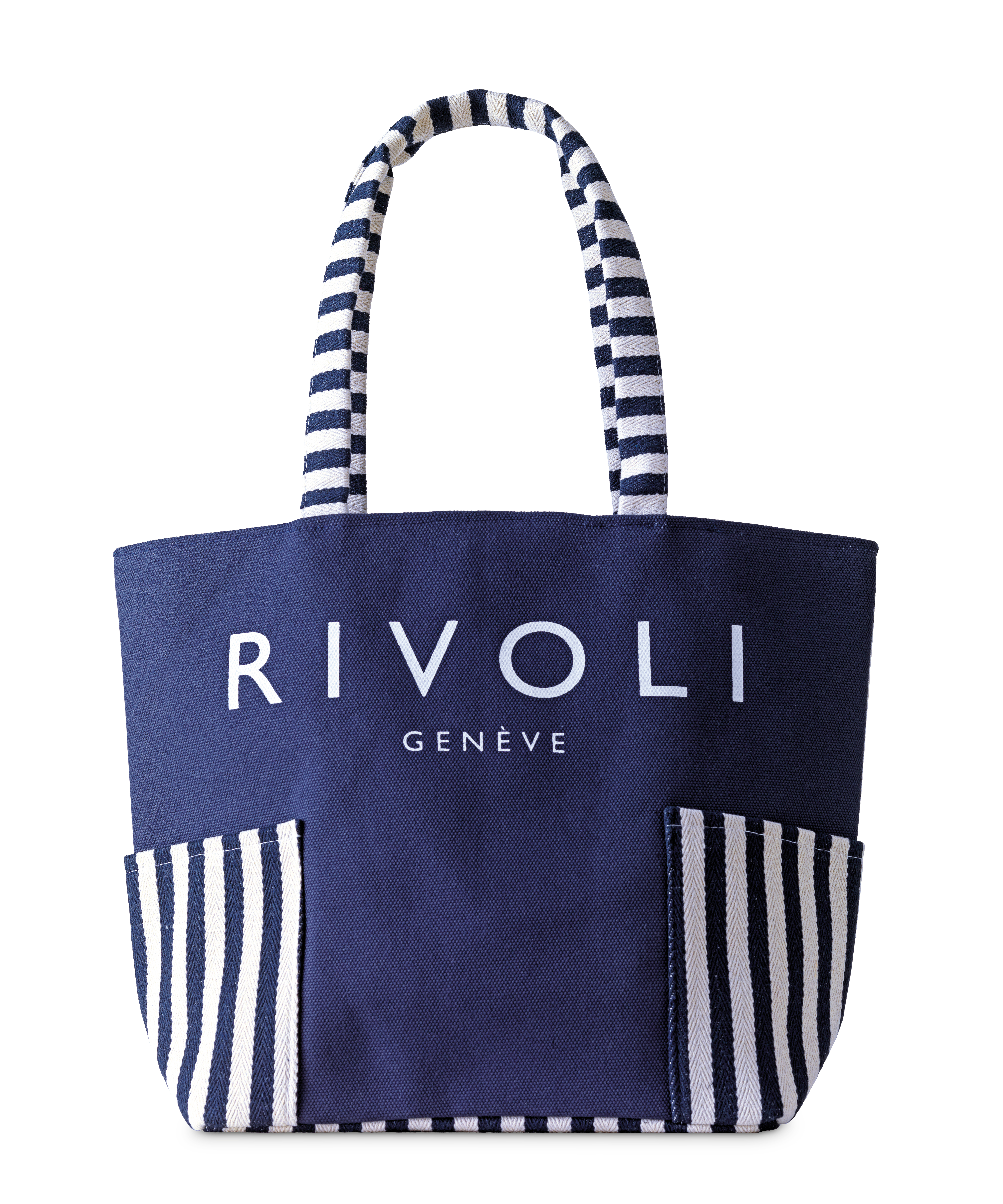 blue-white beach bag