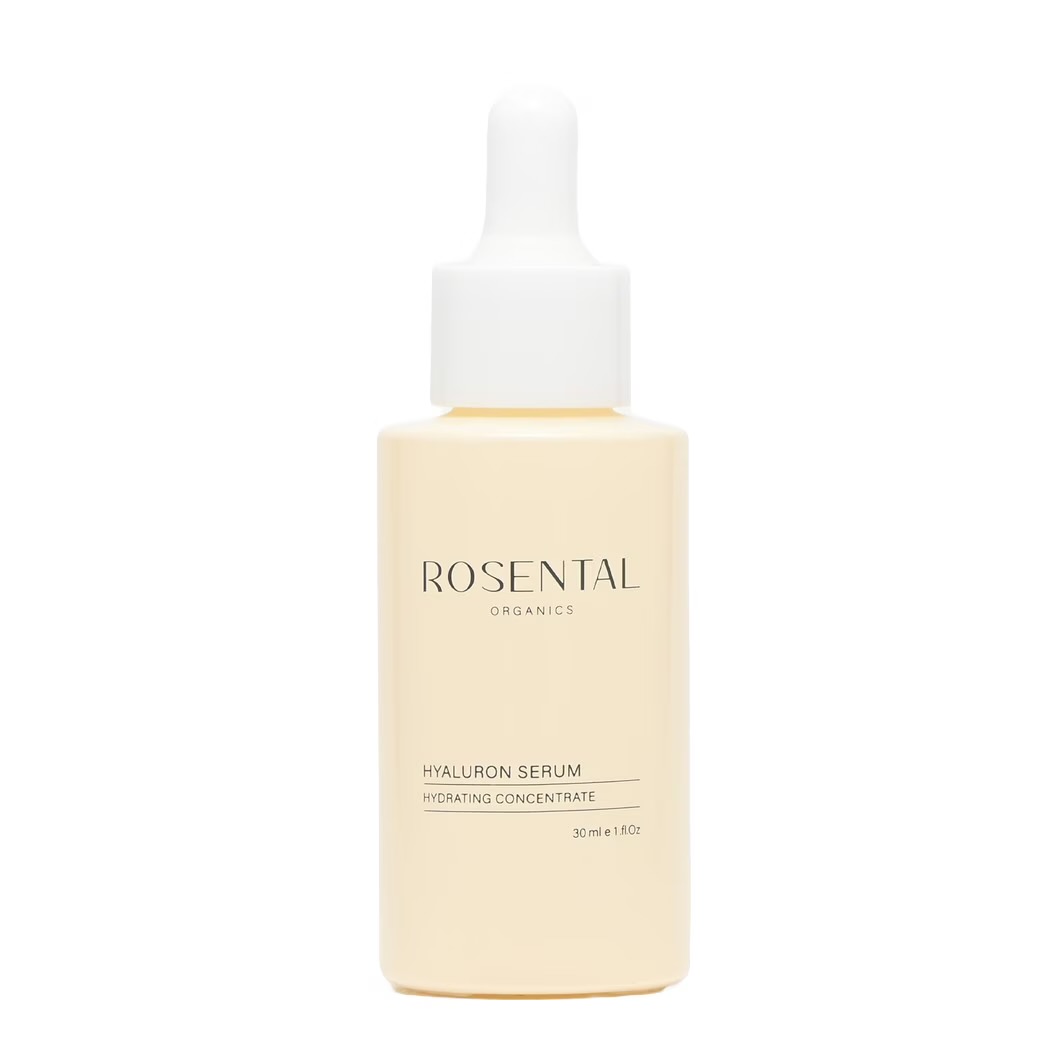 Rosental Organics Hyaluron Serum in einer weißen Flasche mit Pipette, 30 ml.