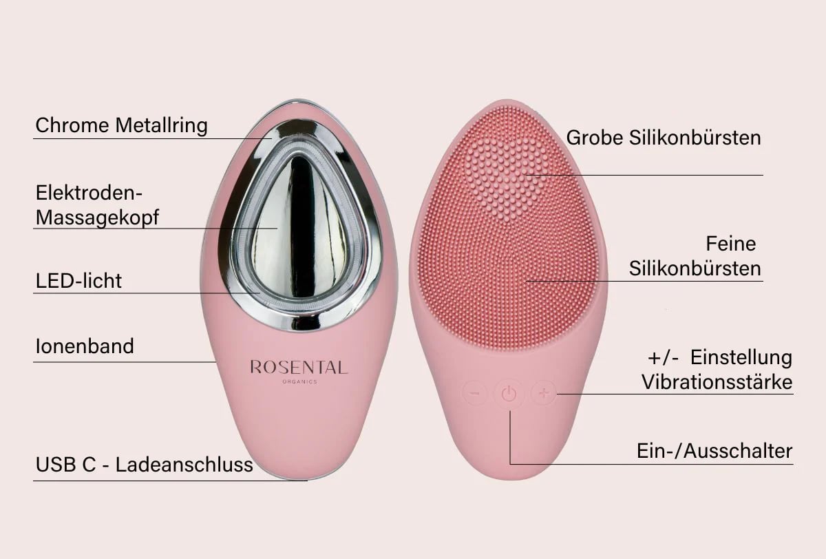 Rosental EMS Cleansing Brush I Beauty Tool with Light Therapy